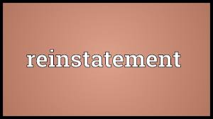 Endorsement Reinstatement